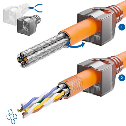 deleyCON CAT 6a RJ45 Netzwerkstecker LSA - Geschirmt, Starrkabel, 24 Stk.
