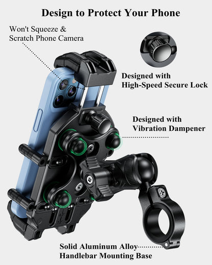 BRCOVAN Motorrad Handyhalterung M26-C1 mit Vibrationsdämpfer