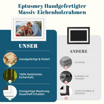 Eptusmey WLAN 10.1" Digitaler Bilderrahmen - Eichenholz 32GB