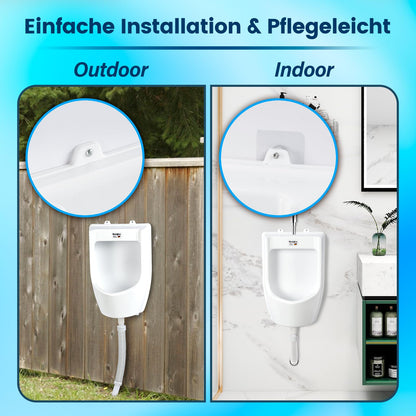 Kunststoff Pissoir Wandurinal Herren – Weiss PVC inkl. Schlauch