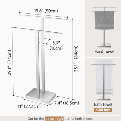 KES BTH231-2 Handtuchhalter Doppel freistehend Edelstahl gebürstet