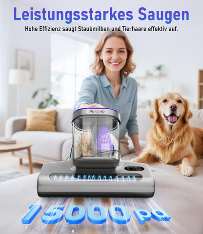 PEXCHO PM600 Milbensauger mit UV-Licht und HEPA-Filter, 500W