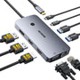 MOKiN USB-C Docking Station 9-in-1 mit Dual HDMI 4K, DisplayPort, VGA – Multiport-Adapter für Laptops