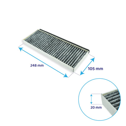 AllSpares CleanAir Plus Aktivkohlefilter 2 St. für Bosch/Siemens/Neff
