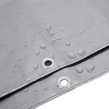 WOLTU Abdeckplane Gewebeplane - 4x8 m Grau-Schwarz 280g/m²