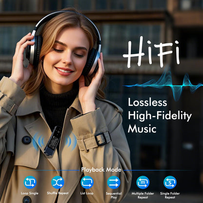 RUIZU X80 MP3-Player mit Bluetooth 5.3, 64 GB, Clip und FM-Radio