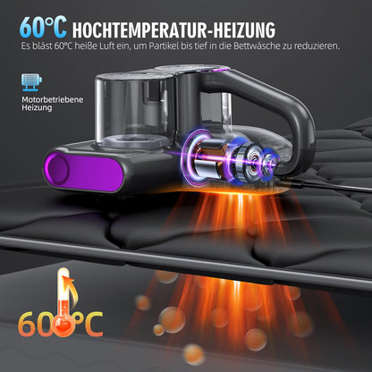 JPHYLL Milbensauger für Matratzen UVC-S1600-Pro mit UV-C-Licht, 16 kPa