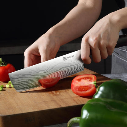 PAUDIN Küchen Messerset 3-tlg - Carbon Edelstahl Pakkaholz