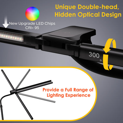 EYOCEAN Doppelkopf Schreibtischlampe Dimmbar – Monitor Tageslicht