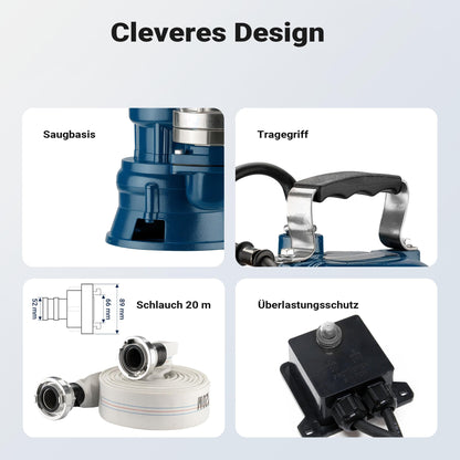 PowerFlow Schmutzwasserpumpe 550W Tauchpumpe - 10.000 l/h