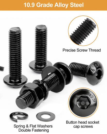 VIGRUE Schrauben Set M2 M3 M4 M5 mit Muttern, 1744-teilig