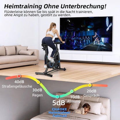 CHAOKE Profi Heimtrainer Fahrrad – App, Leise & Magnetwiderstand