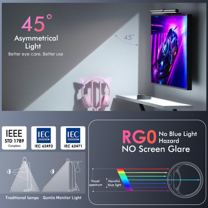 Quntis 51cm Curved Gaming Monitor Lampe RGB Fernbedienung