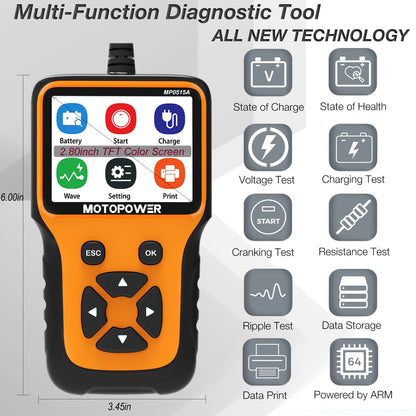 MOTOPOWER MP0515A 12V Autobatterietester und Ladesystemtester