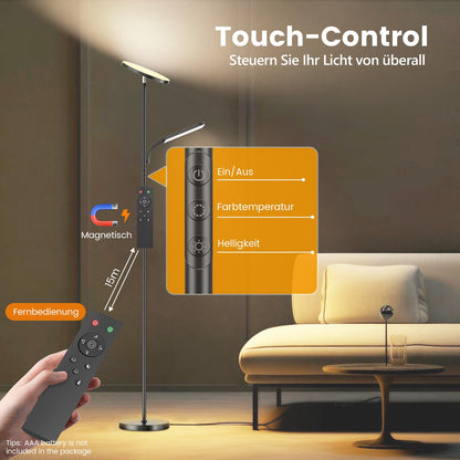 Moderne LED Stehlampe Deckenfluter Leselampe – Dimmbar warmweiss-kaltweiss
