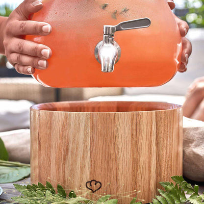 SPRINGLANE Gloria Glas Getränkespender 5.5 L - Holzständer & Edelstahl