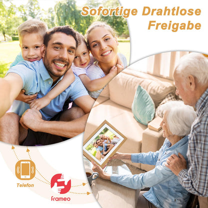 Digitaler Bilderrahmen Holz WLAN 10.1 Zoll – 32GB Eichenholz