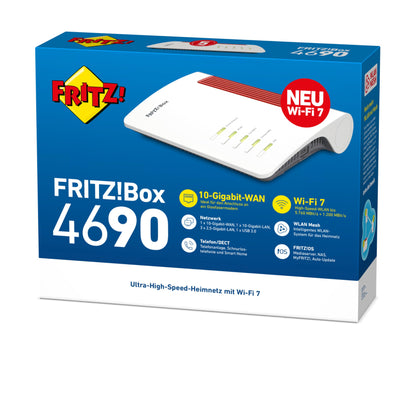 Fritz!Box 4690 Wi-Fi 7 Mesh Router mit 10 Gbit/s - Deutsch