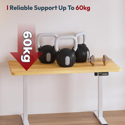 SANODESK Höhenverstellbarer Schreibtisch – 160x60 cm Ahorn