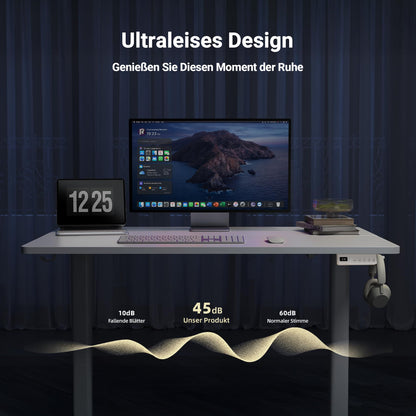 Claiks Elektrischer Steh-Sitz Schreibtisch 120x60cm Weiss