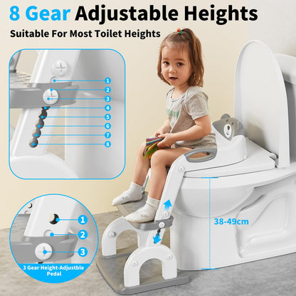 KYYOKE Toilettensitz mit Treppe für Kinder, 2-in-1 Toilettentrainer