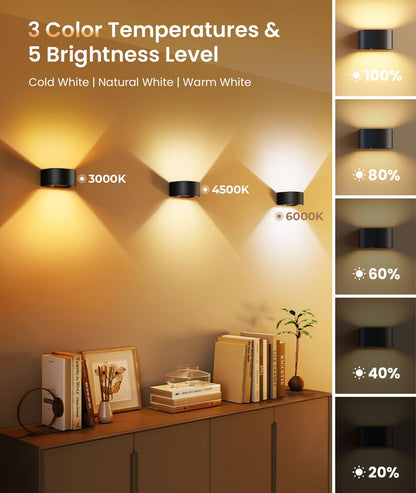 FULEN LED Wandleuchte Innen mit Bewegungssensor, Akku, 4er Set