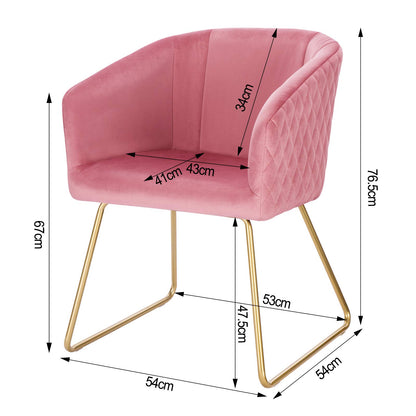 WOLTU Esszimmerstuhl BH271rs-1 – Rosa Samt, Gold Beine