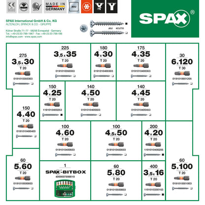 SPAX Montagekoffer L-BOXX gross – WIROX T-STAR plus Senkkopf-Set