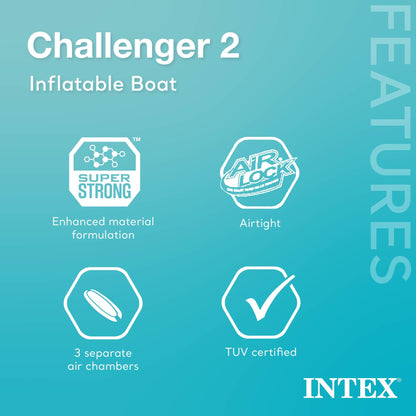 Intex Challenger 2 Aufblasbares Schlauchboot - 2 Personen, Blau