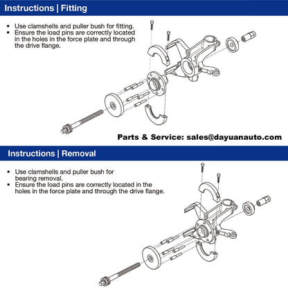 DAYUAN Radlager-Wechselwerkzeug Set 18-tlg. KFZ – 72mm