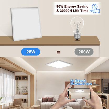 Oraymin LED Panel Deckenleuchte - RGB Dimmbar 45x45 cm
