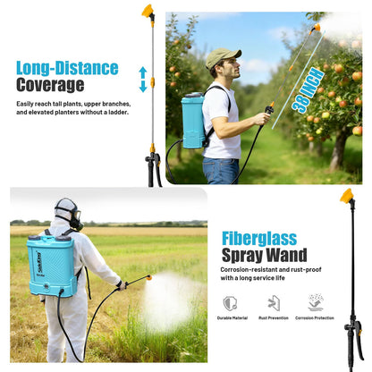 SideKing Akku-Drucksprüher 12L Rückenspritze mit Teleskoplanze