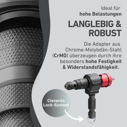 Fortum 2-in-1 Nietaufsatz Blindnieten & Nietmuttern für Akkuschrauber