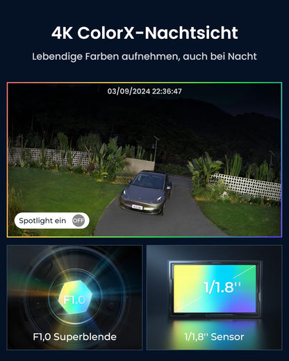 Reolink Altas PT Ultra 4K Solar Überwachungskamera mit Akku, schwarz
