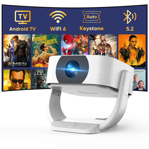 Built-in Apps Mini Beamer 1080P 4K Projektor - WiFi BT 270° drehbar