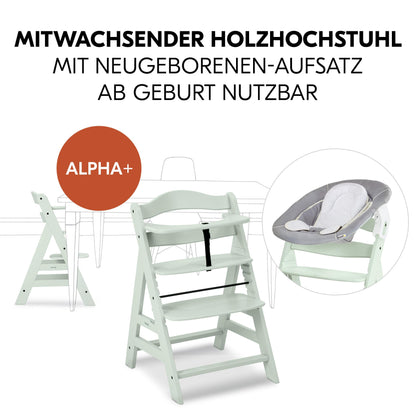 hauck Alpha+ Newborn Set Babyhochstuhl 2in1 Bouncer - Mint