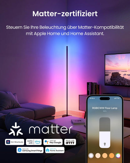 SwitchBot Matter RGBICWW LED Stehlampe Smart Home – Schwarz