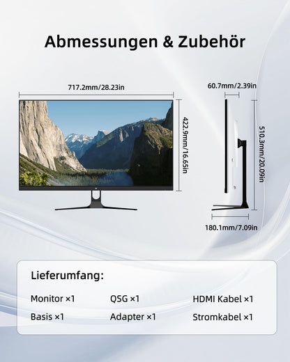 KTC H32D6 32 Zoll WQHD Monitor mit IPS-Panel, 120 Hz, weiss