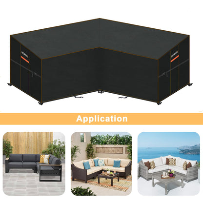 HEIMUNI Loungemöbel Abdeckung L-Form wasserdicht 220x220x87 cm
