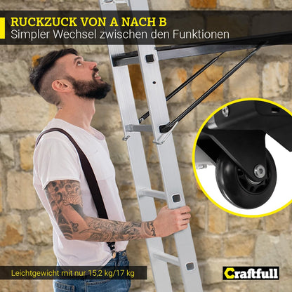 CRAFTFULL CF-103A Alu Rollgerüst und Leiter - 7 Sprossen