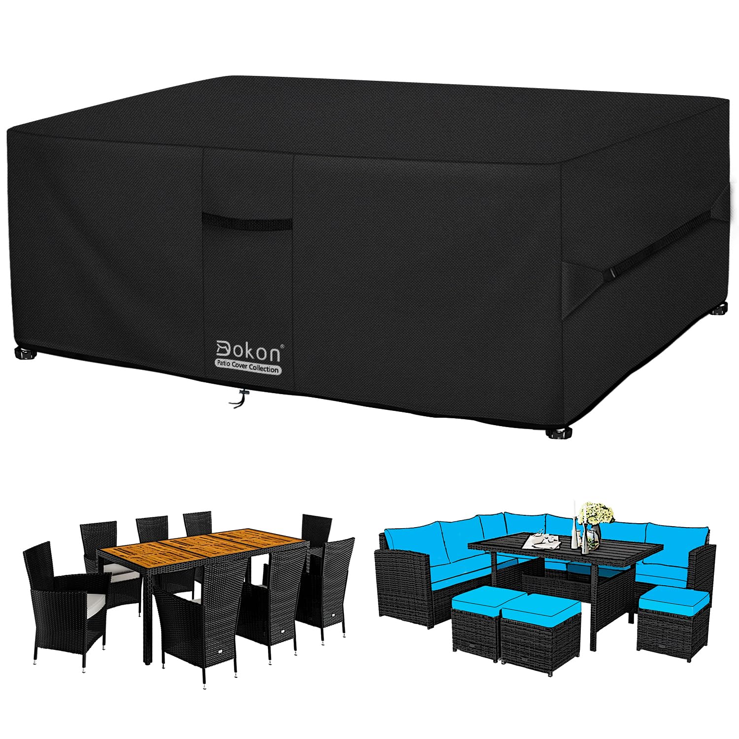 Dokon Gartenmöbel Abdeckung wasserdicht, 250x210x90 cm, 420D Oxford