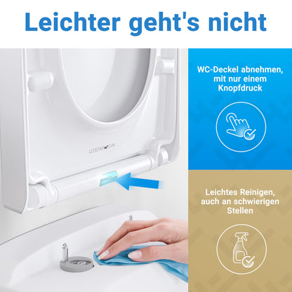 LOBENSWERK WC-Sitz D-Form LANG mit Absenkautomatik