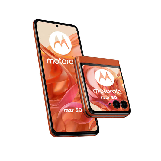 Motorola Smartphone Modell PB200011SE 6.9 Zoll - Orange, rechteckig, orange, für Anrufe und Apps nutzbar.