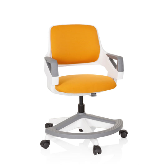 hjh OFFICE Kid Flex Mitwachsender Drehstuhl - Orange. Oranger Drehstuhl für ergonomisches Sitzen am Kinderschreibtisch, höhenverstellbar.