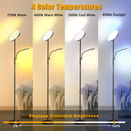 Lumeo Dimmbare LED Stehlampe Deckenfluter Leselampe - Schwarz