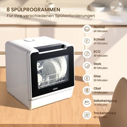 HAVA Mini Tischgeschirrspüler 8 Programme – NEUES Modell