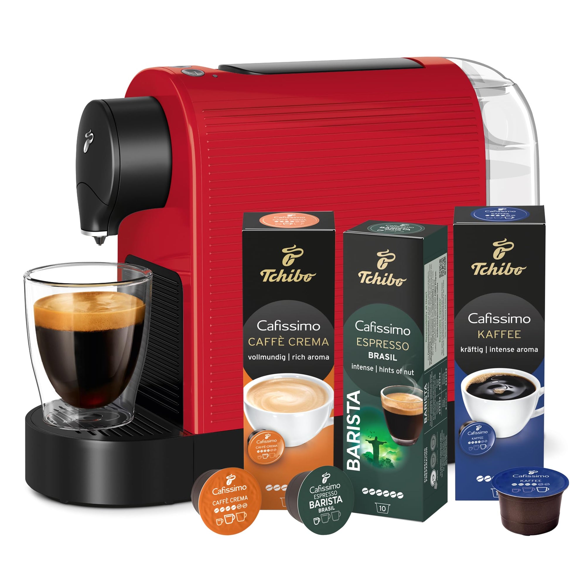 Tchibo Cafissimo Pure Plus Kapselmaschine, rot, 0,8 l, 1250 W