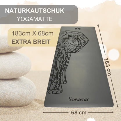 Yosana Yogamatte Naturkautschuk ECO PU Ultra Grip - 183x68cm 4mm