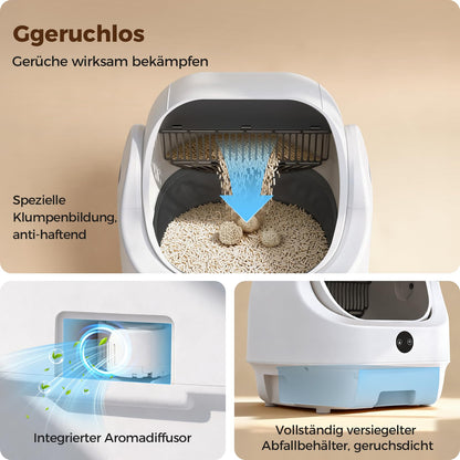 Ellenpent Katzenklo selbstreinigend offen – elektrische Katzentoilette