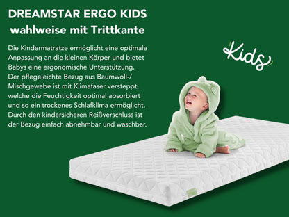 DREAMSTAR Ergo Kids Junior Baby- und Kindermatratze 70 x 140 cm